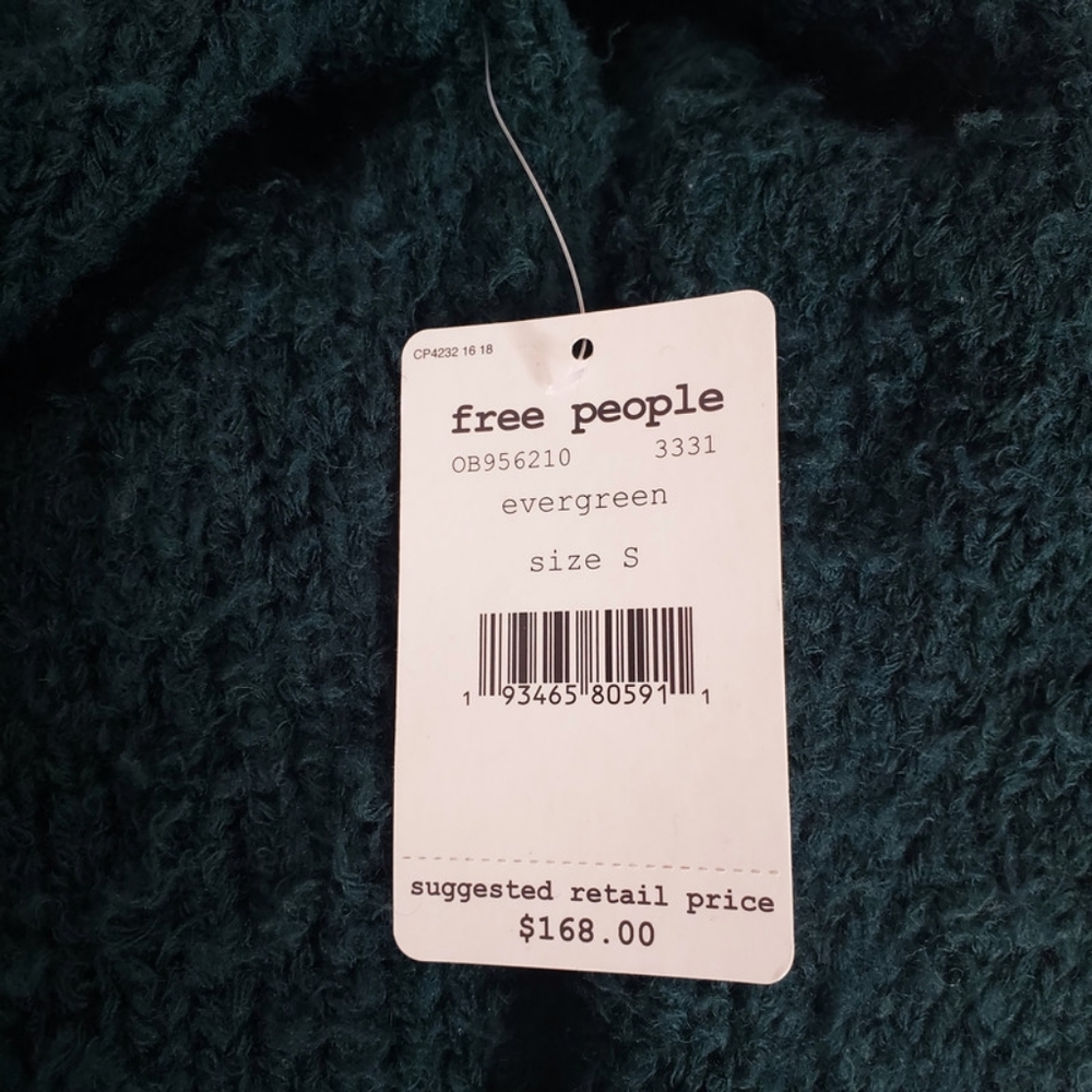 NWT Free People Green Wool Cardigan Size Small - Picture 6 of 8